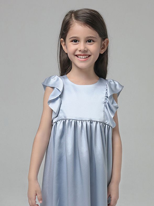 19 Momme Girls Nice Silk Nightgown With Ruffles